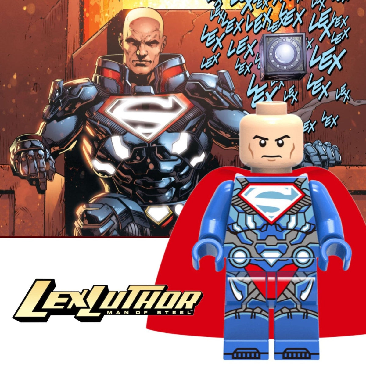 Lex Luthor Superman Minifigure - The New 52 - Custom Detective Collection Minifig