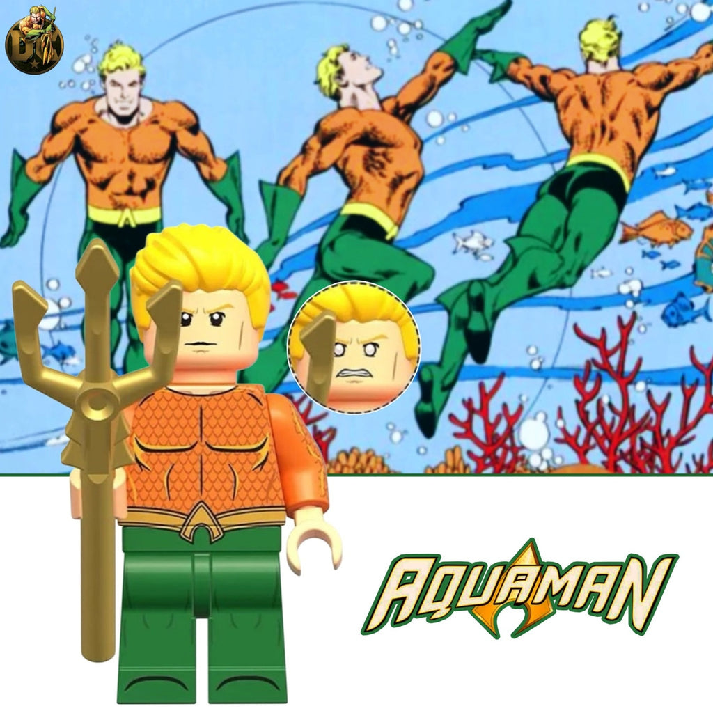 Aquaman Minifigure - Arthur Curry | Justice League | Detective Collection Comics | Custom Minifig