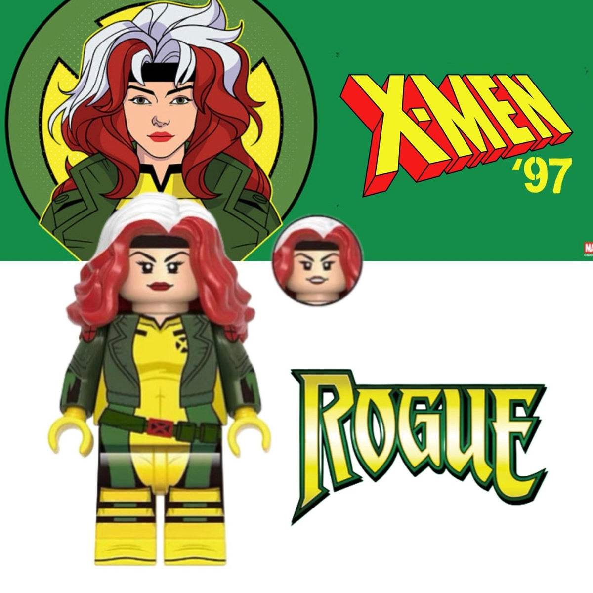 Rogue Minifigure - X-men ‘97 | - Anna Marie LeBeau - Custom Marvel Minifig