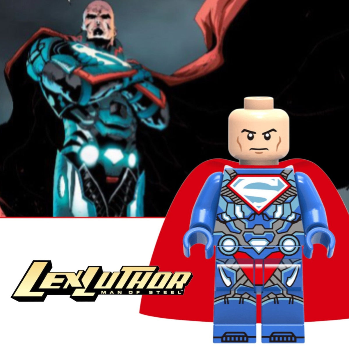 Lex Luthor Superman Minifigure - The New 52 - Custom Detective Collection Minifig