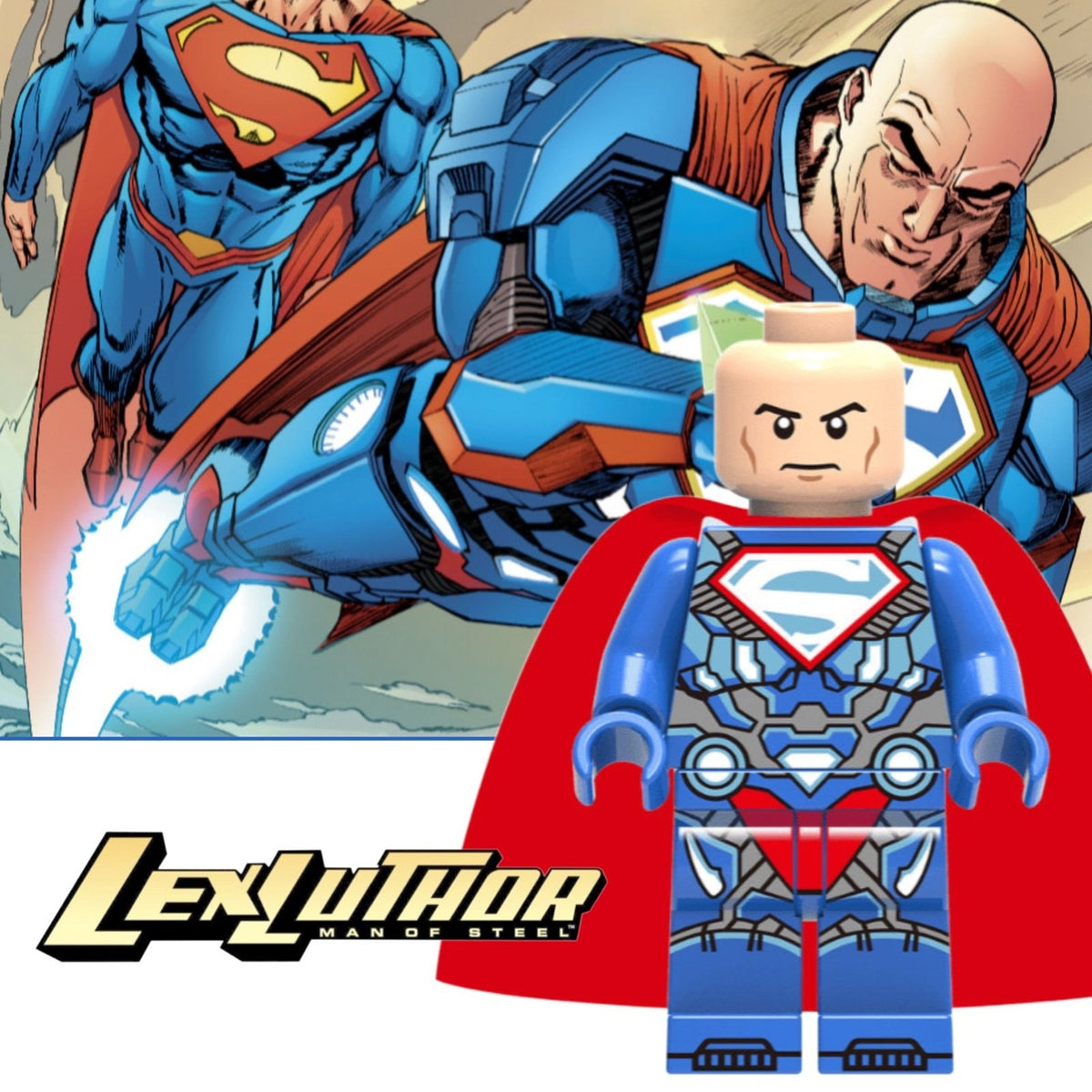 Lex Luthor Superman Minifigure - The New 52 - Custom Detective Collection Minifig