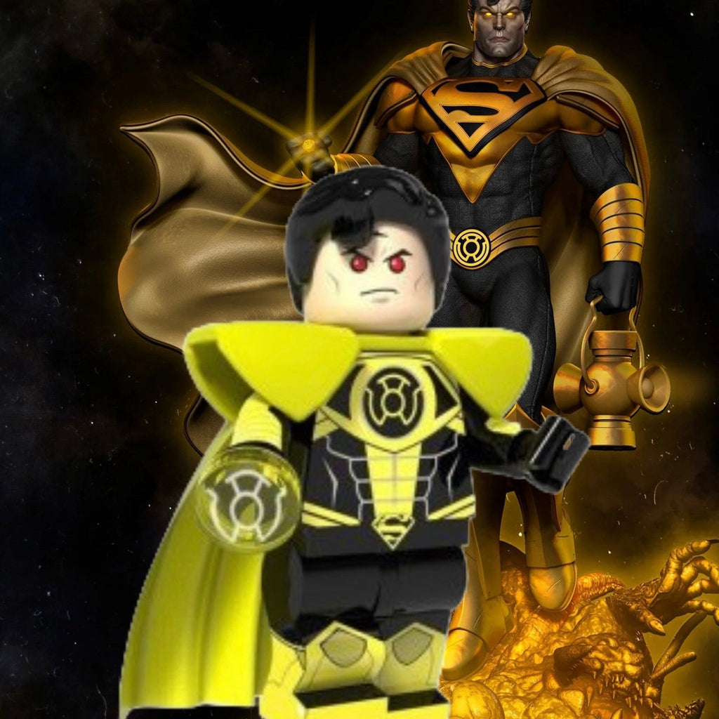 Yellow Lantern Superman Minifigure - Custom Detective Collection Minifig