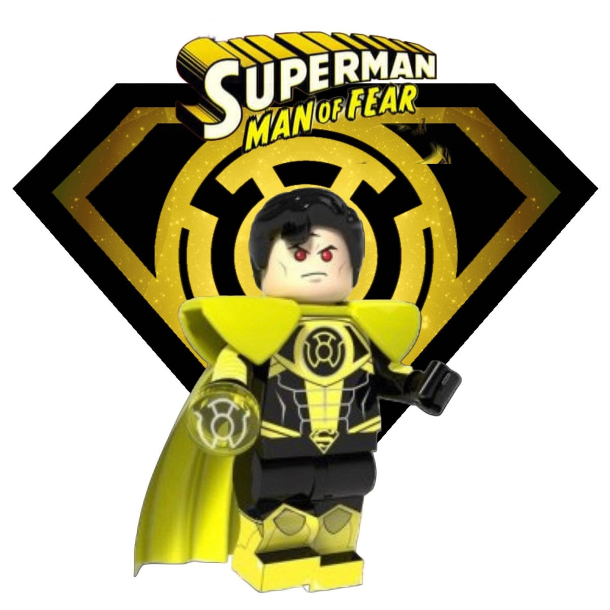 Yellow Lantern Superman Minifigure - Custom Detective Collection Minifig