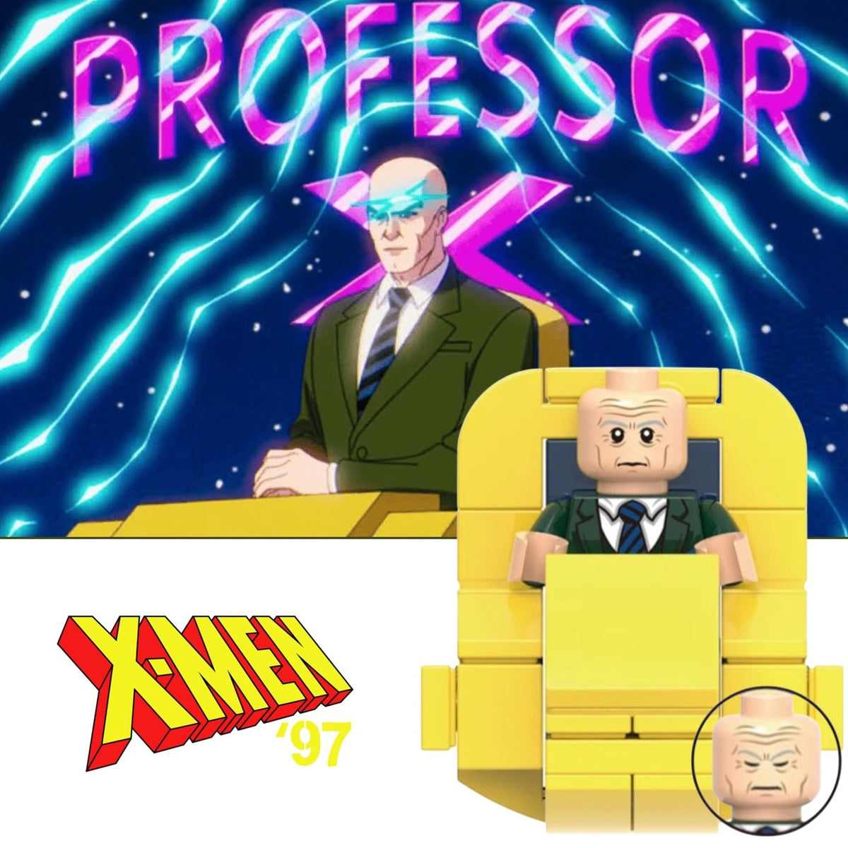 Professor X Minifigure - Charles Xavier | X-Men ‘97 | Custom Marvel Minifig