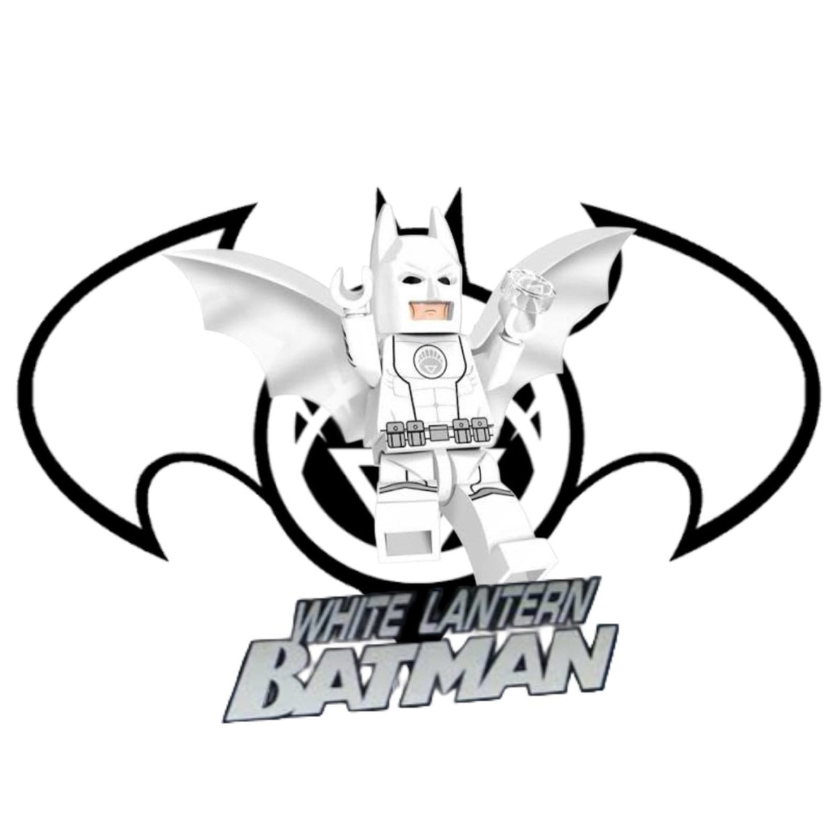 White Lantern Batman Minifigure - Brightest Day - Custom Detective Collection Minifig